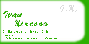 ivan mircsov business card